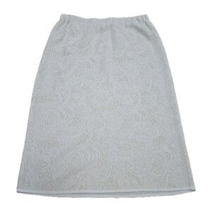 Ming Wang Large Cream Lace Pencil‎ Skirt Large
